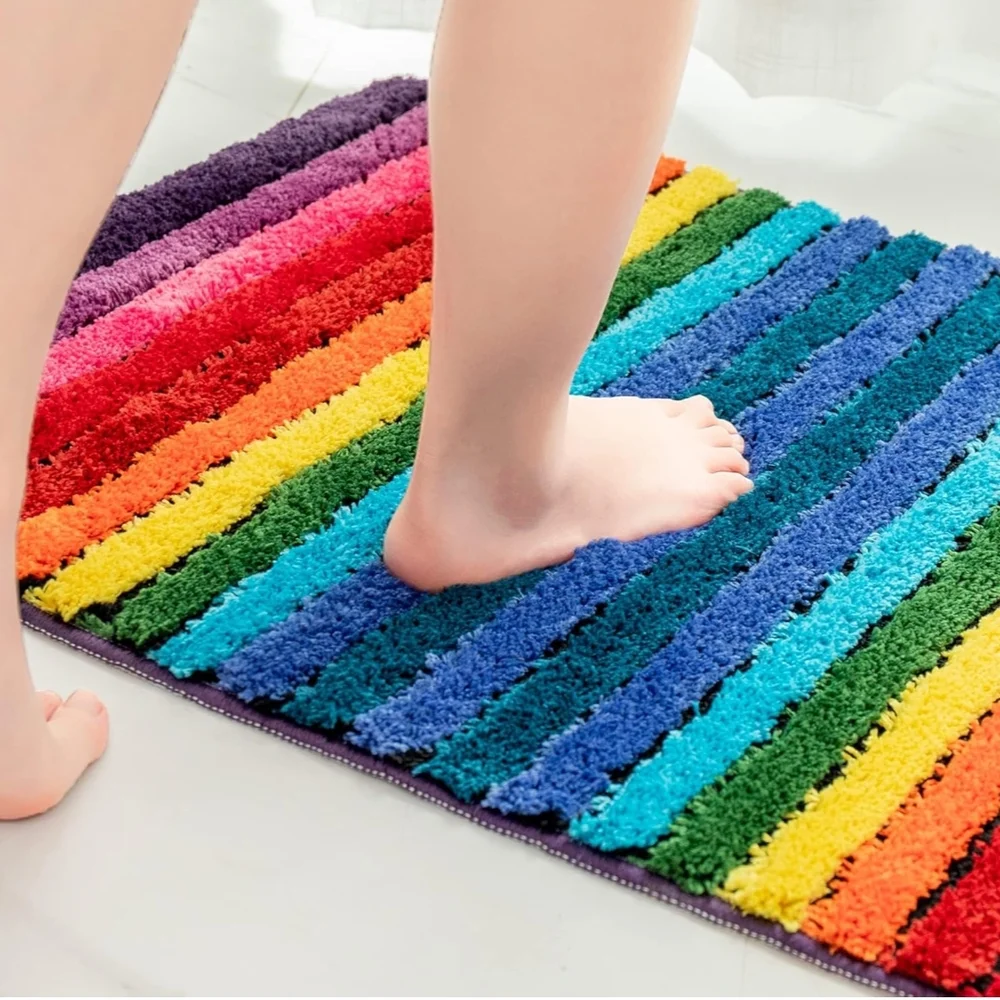 Colorful Striped Bath Mat 19